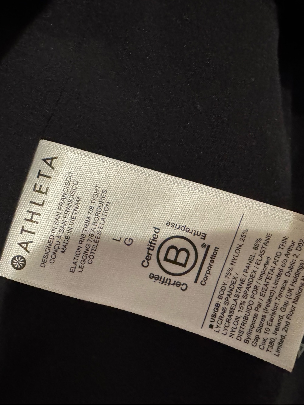 ATHLETA Elation Rib Trim 7/8 Tight Leggings size L - Picture 5 of 9